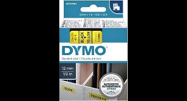 Labeltape dymo 45018 12 mm x 7 m d1 geel / zwart