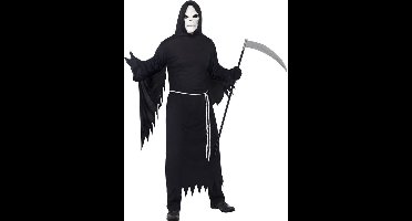 Smiffy's Magere Hein/dood Halloween kostuum - met masker - zwart - voor volwassenen - one size 48/50
