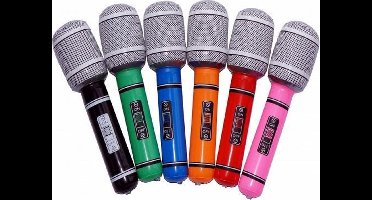 Opblaasbare Microfoon - speelgoed / feestartikel - 24 cm - pvc - muziek Rood