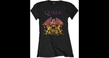 Queen - Gradient Crest Dames T-shirt - L - Zwart