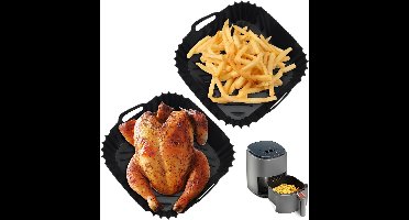 Siliconen Bakvormen voor Airfryer, Herbruikbaar en Geschikt voor 4.1 Litra Airfryers, 2 Stuks, Ideaal voor Bakken zonder Bakpapier