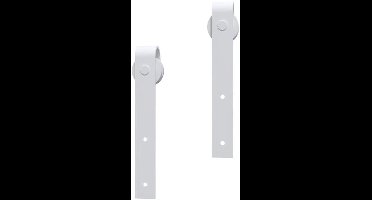 Schuifdeursysteem – Schuifdeurrails – Deurbeugel – Kastdeursysteem – Vouwdeursysteem – Industrieel Metaal – 183 cm Wit Stalen Rail – Maximale Draagkracht 100 kg