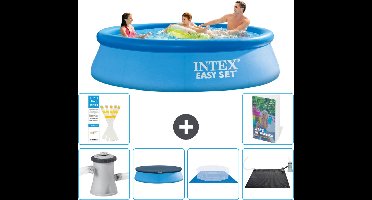 Intex Rond Opblaasbaar Easy Set Zwembad - 305 x 76 cm - Blauw - Inclusief Pomp - Afdekzeil - Grondzeil - Solar Mat - 7-delig