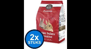 2x Deli Nature - Premium konijnenkorrels sensitive 4kg - Knaagdierenvoer - 4 kg