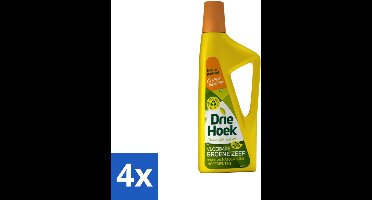 4 x Driehoek – Vloeibare Zeep – Oranjebloesem – 725 ml - Schoonmaken - Natuurlijke Zeep - Textiel Reinigen - Vloer Reinigen - Badkamer Reinigen
