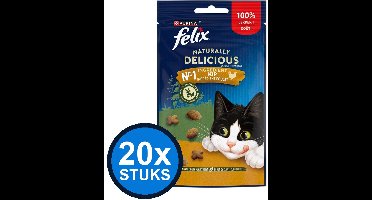 20x Felix - Naturally Delicious Snack Kip - Kattensnacks - 50 g