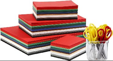 Kerst karton, A3+A4+A5+A6 , 180 gr, kleuren assorti, 1set