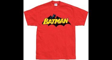 DC Comics Batman Heren Tshirt -XL- Retro Logo Rood