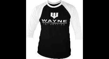 DC Comics Batman Raglan top -S- Wayne Industries Logo Zwart/Wit