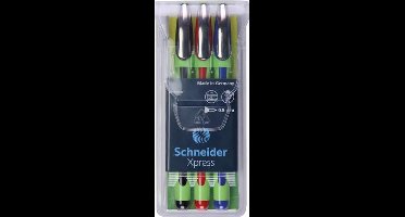 Schneider fineliner - Xpress - lijnbreedte 0,8mm - 3 stuks assorti kleuren - S-190093
