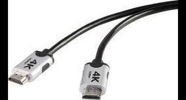 SpeaKa Professional SP-6344128 HDMI-kabel HDMI Aansluitkabel HDMI-A-stekker 1.00 m Zwart 4K UHD, Audio Return Channel (