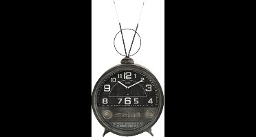 Non-branded Klok Junior Rond 30 Cm Staal/nikkel Grijs