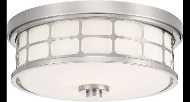 Landelijke Plafondlamp - Steady Lighting - Glas - Landelijk - E27 - L: 34.5cm - Voor Binnen / Binnen - Woonkamer - Eetkamer - Zilver