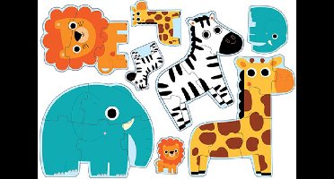 Djeco Diertjes uit de zoo - 4 puzzels - 3, 4, 5 en 6 stukjes