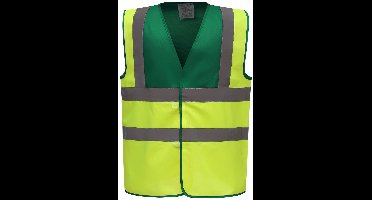 Yoko Signalisatievest met 2 Banden & Bretels YHVW100 - Paramedic Green / Hi Vis Yellow - S