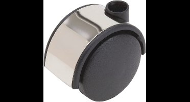 Wurth - Dubbel meubelwiel, hard met verchroomde kap - Dubbel meubelwiel draaibaar x 4 st - 35 kg