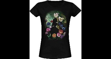 Alice In Wonderland Black Flower Dames T-shirt - zwart - XL