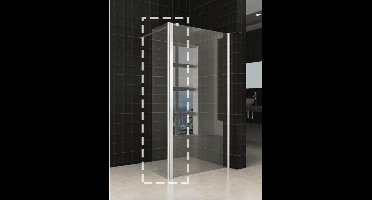 Wiesbaden Comfort Uni zijwand met scharnierprofiel 30x200cm 10mm glas met NANO coating
