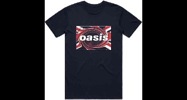 Oasis - Union Jack Heren T-shirt - L - Blauw