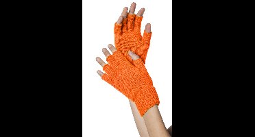 Vingerloze Handschoenen - Neon Oranje - Carnaval - One Size - Unisex - Een Paar