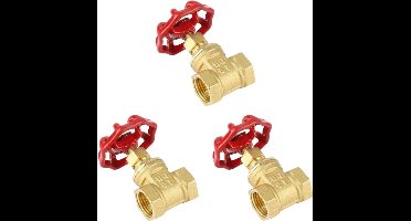 KARZO - Water Gate Valve BSPP G1/2 DN15 - 3 Stuks 232PSI Messing Afsluiter voor Water, Olie, Gas