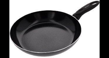 Brabantia Keramische Koekenpan – 28 cm – Dubbele keramische anti-aanbaklaag op waterbasis – Warmte-indicator – Hittebestendige soft-touch greep – Geschikt voor alle warmtebronnen incl. inductie – PFAS-vrij en duurzaam voor dagelijks bakgemak