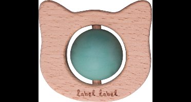 Label Label Kat Groen Hout & Silicone Bijtspeeltje LLST-15263
