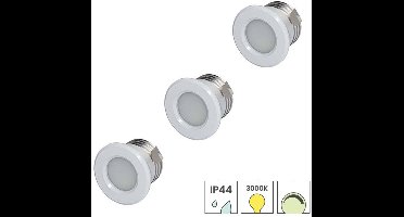 Lybardo - Inbouwspots extra klein 3-pack - 3W - Dimbaar - Modern Warmwit Licht- Zaagmaat 28mm