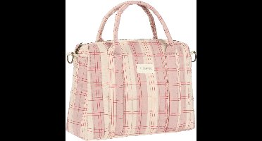 Nobodinoz Stories Limited Edition Stroller Bag - 30x22x12cm - Powder Red Checks