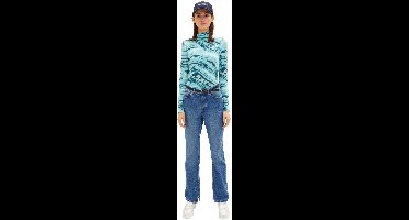 Tom Tailor Denim - TTPAULA smalle leren riem met afgeronde gesp - Maat 95 - navy uni