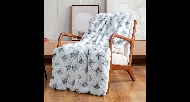 Zydante Pluche Plaid - Dekentje - Cozy Bliss Luxury Milky - Grijs / 150x130 cm