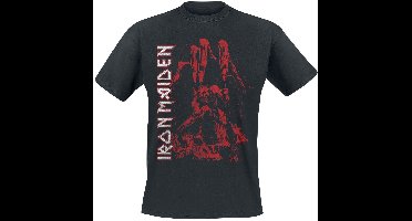 Iron Maiden Eddie Big Hand Red Heren T-shirt - zwart - S