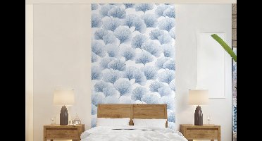 Behang - Fotobehang Waaier - Modern - Blauw - Breedte 120 cm x hoogte 240 cm
