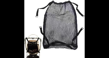 1 stuk universeel boodschappennet voor kinderwagens en buggy's - zwart
