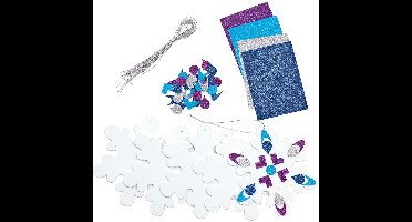 Colorations foam sneeuwvlok ornamenten kerst knutselset 24 stuks.