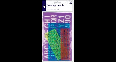 Sjablonenset Letters & Cijfers, 4st.