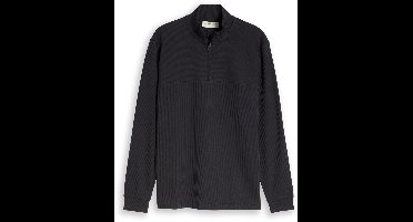 Tom Tailor Denim - Troyer-shirt met lange mouwen en rits - Maat S - coal grey