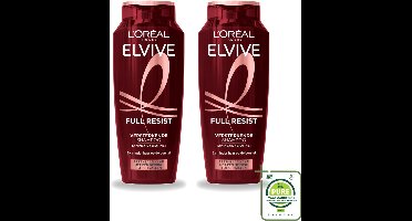 2 x L’Oréal Paris Elvive – Shampoo – Full Resist – Versterkend met Aminexil & Biotine – 250 ml - Grootverpakking - Vaatwasstrips - Haarbreuk - Versterkend Haar - Kwetsbaar Haar - Breekbaar Haar - Aminexil