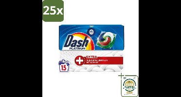 25 x Dash – Wasmiddelcapsules – 4in1 Platinum Pods + Extra Vlekkenverwijderaar – 15 capsules - Wasstrips - Wasmiddelcapsules - Vlekkenverwijderaar - Krachtige Wasmiddel - 4in1 Wasmiddel - Extra Vlekkenverwijdering