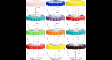 18-pack 180ML Container voor Babyvoeding, Herbruikbaar Plastic Babyvoeding Opbergdoos, 9 Kleuren (Rainbow)