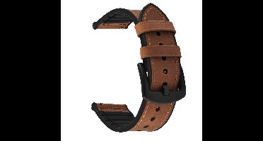 22mm Lederen en Siliconen Horlogeband voor Smartwatches