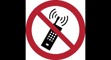 Pictogram bordje Mobiele telefoon verboden | Ø 100 mm - verpakt per 2 stuks