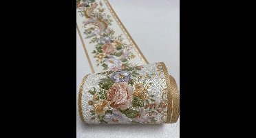 Klassiek metallic bloemen behangrand goud