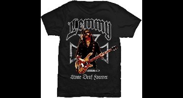 Lemmy Kilmister - Iron Cross Stone Deaf Forever Heren Tshirt - XXL - Zwart