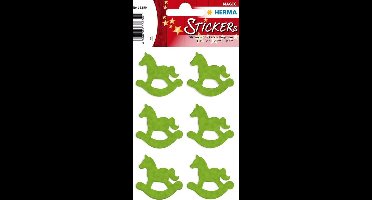 Stickers hobbelpaard, vilt groen