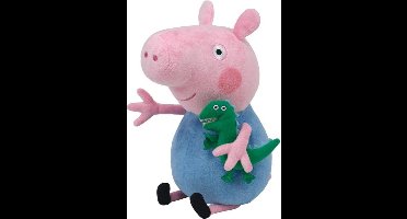 Pluche Peppa Pig/Big George knuffel met dino 28 cm speelgoed - Cartoon varkens/biggen knuffels - Speelgoed voor kinderen