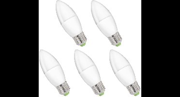 Spectrum LED Kaarslamp E27 6W - 230V - 560 Lumen - 6000K Koud wit - Helder daglicht - Energiezuinig - 5 stuks