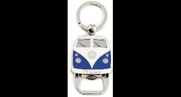 BRISA VW Collection - Volkswagen sleutelhanger-ring sleutelaccessoire sleutelhouder met bierflesopener in T1 Bulli Bus-design (blauw)