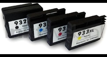 FLWR - Inktcartridge / Alternatief voor de HP 932XL+933XL / Zwart / Kleur