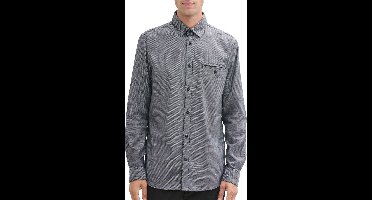 Tom Tailor - Lange mouw overhemd - Mannen - L - Blauw - Katoen - 1043804